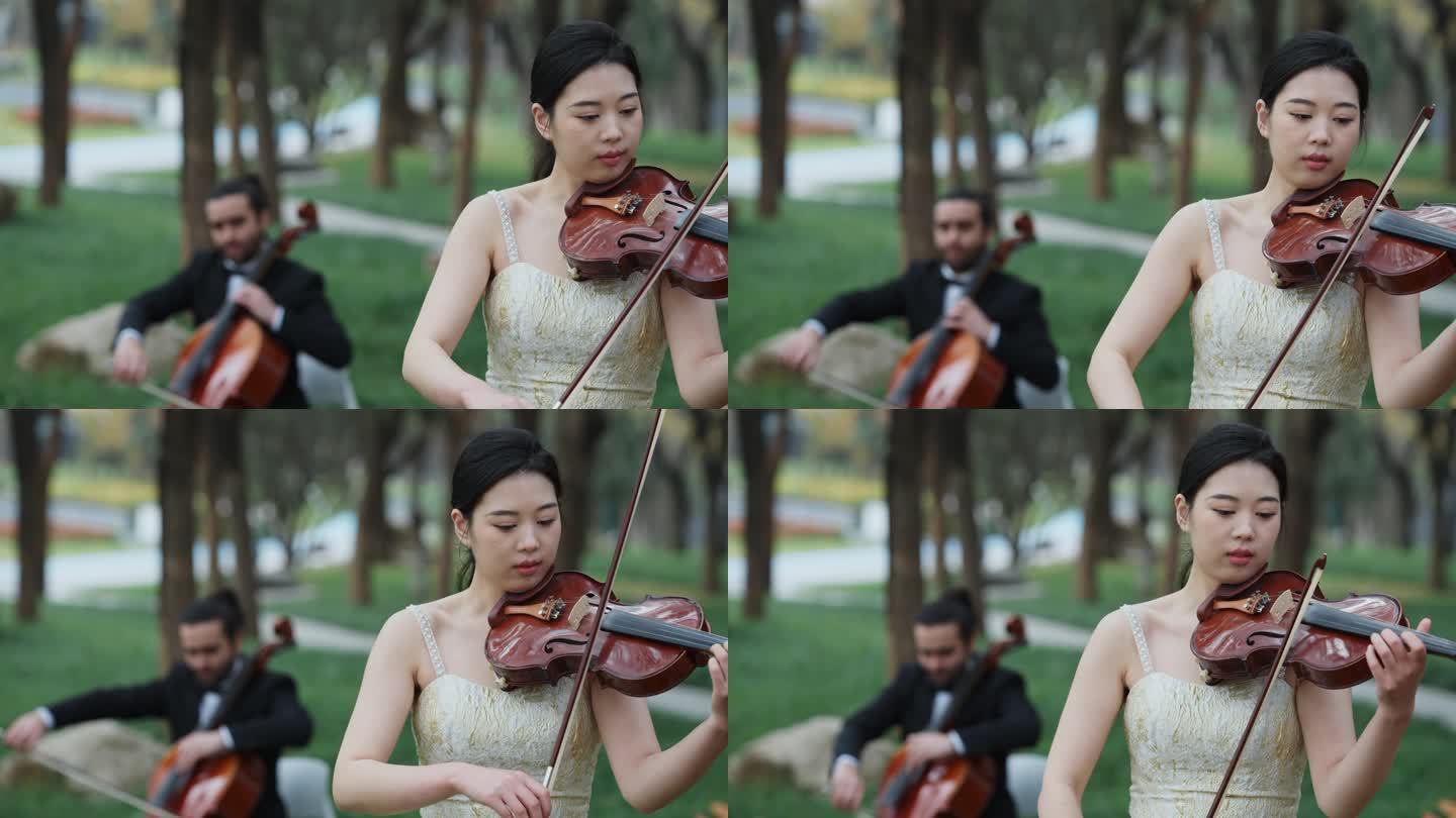 小提琴大提琴合奏有肖像权
