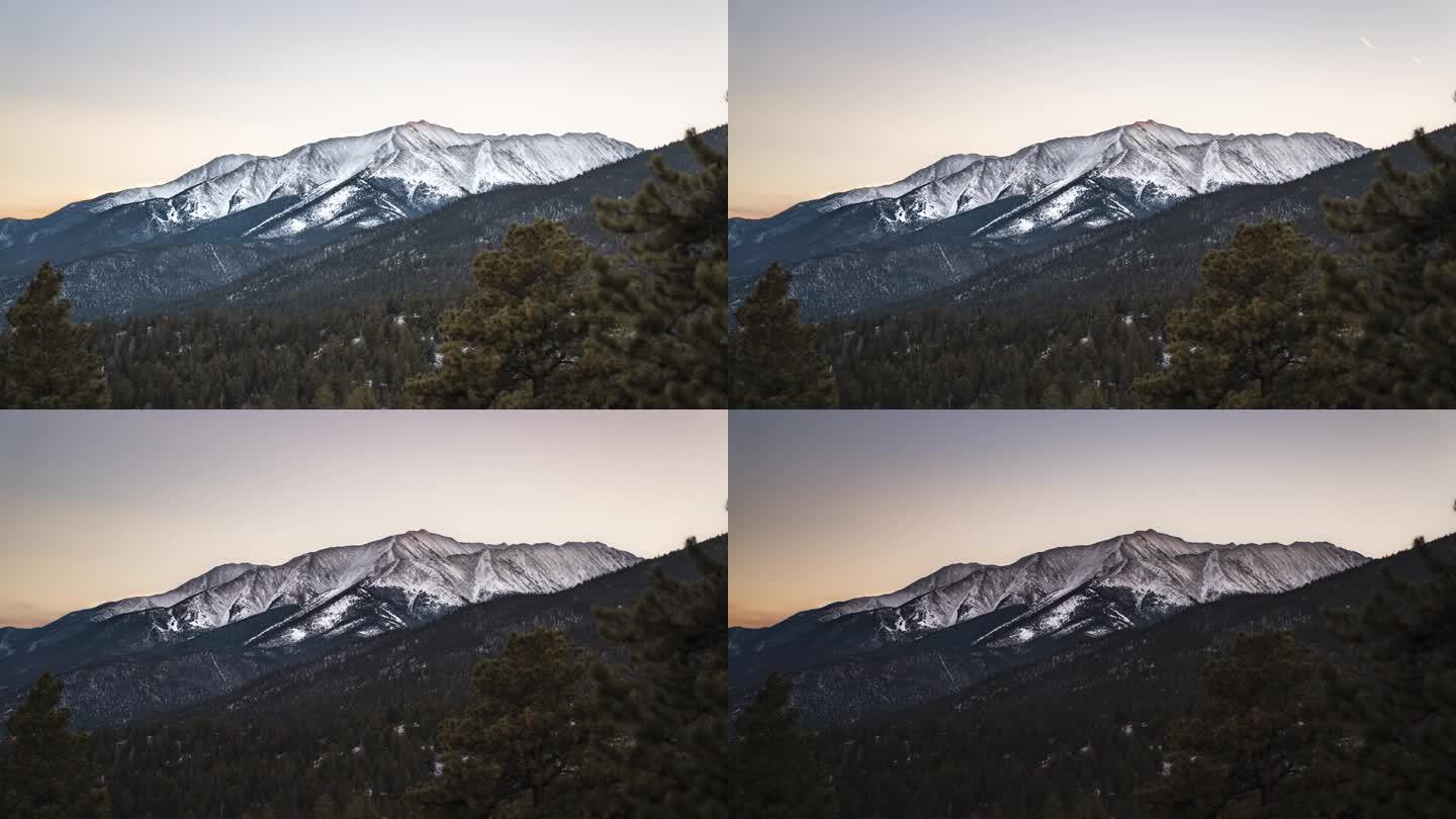 科罗拉多州落基山脉普林斯顿山的昼夜变化