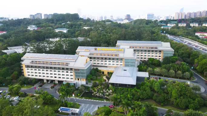 南宁荔园维景国际大酒店大楼航拍4K素材