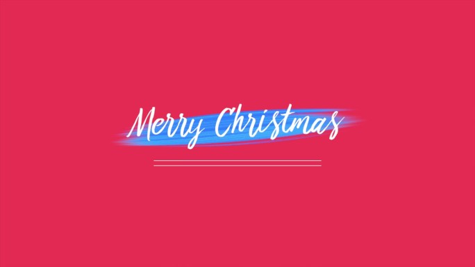 圣诞快乐的文字与蓝色刷在红色的背景