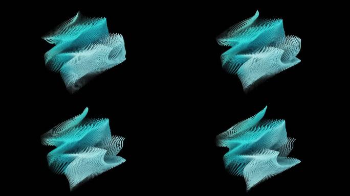 体波的环形三维抽象涡动画。多色渐变波浪图案。时尚抽象3D动画