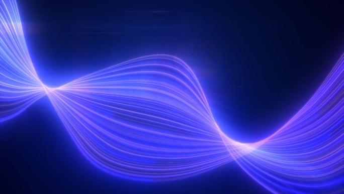 抽象的紫色发光飞波从线条能量神奇的背景