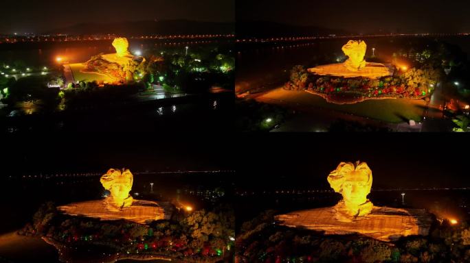 长沙橘子洲毛主席青年雕像夜景