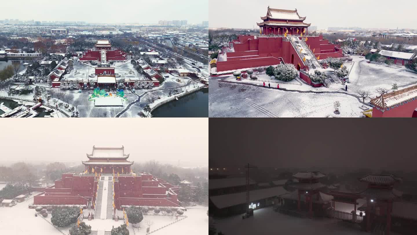 宋朝 开封 雪景 汴京古建筑 雪