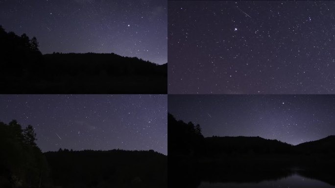 双子座流星雨星空延时视频素材