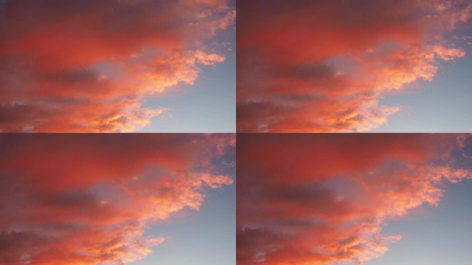 宁静迷人的红云。细腻的色调勾勒出宁静的氛围。梦幻的全景。日落或日出时的天气。飘渺的云。粉红色的云彩慢