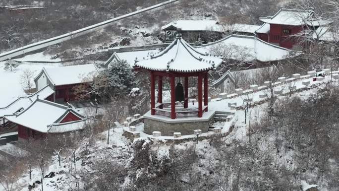 雪景  大雪  树  古代建筑  亭子