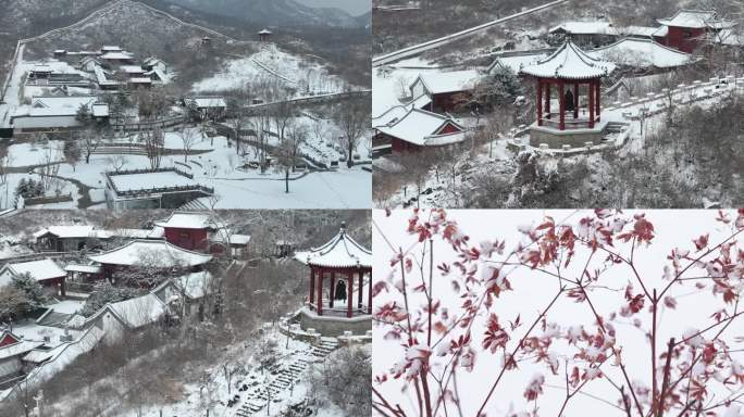 雪景  大雪  树  古代建筑  亭子