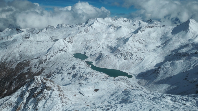 雪山冰川航拍4k