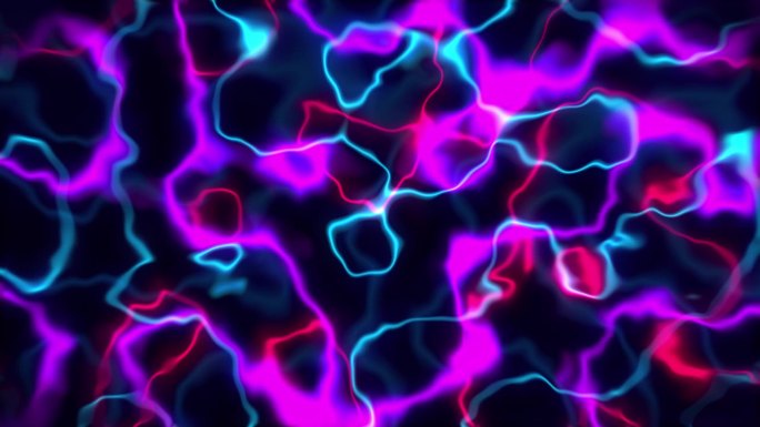 霓虹辉光线抽象循环3D动画粒子血细胞光运动图形弯弯曲曲的动脉静脉能量背景视觉效果色彩液体艺术4K粉蓝