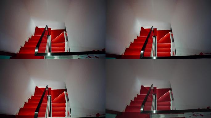 楼梯上的红色地毯
