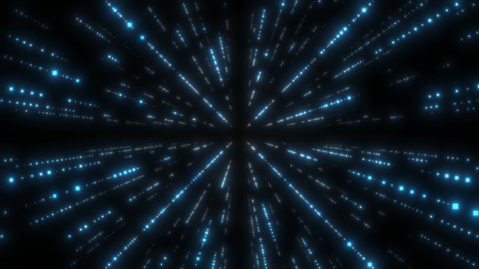 蓝色粒子光斑光效线条光线时空隧道穿梭冲屏
