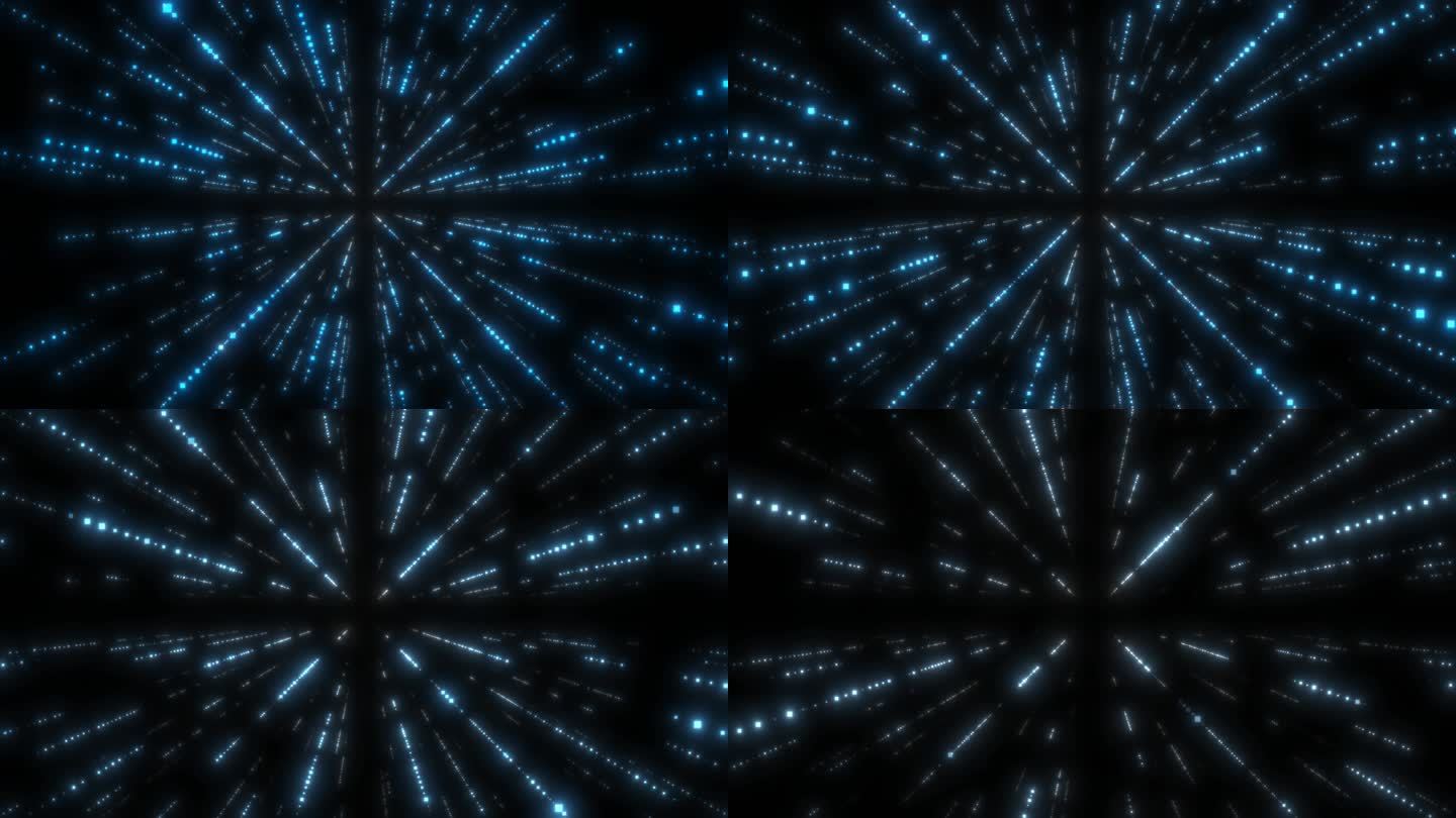 蓝色粒子光斑光效线条光线时空隧道穿梭冲屏