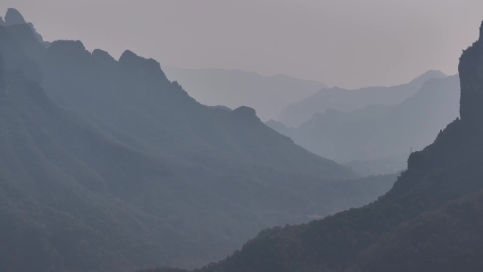 4k中国风水墨山色群峰远山