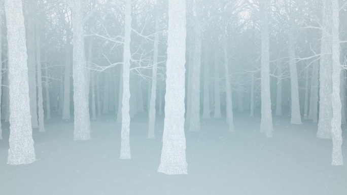 可循环动画冬季雪林景观