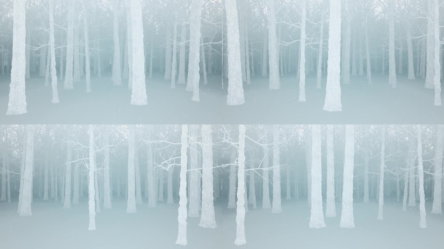 可循环动画冬季雪林景观