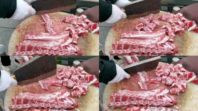 剁猪肉，剁排骨，剁腔骨