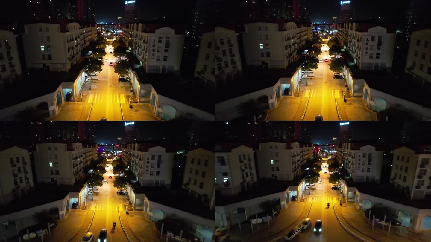 台州温岭大溪商业街夜景航拍