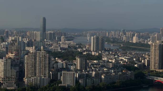 原创4k广西柳州城市中心柳江风景视频