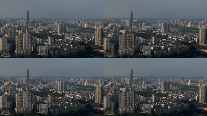 原创4k广西柳州城市中心柳江风景视频