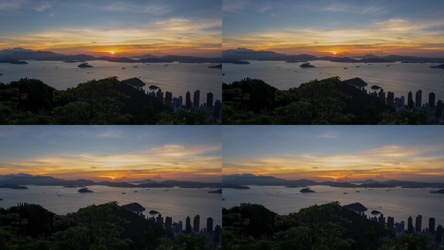 【原创4K】香港自然风光西高山海洋黄昏