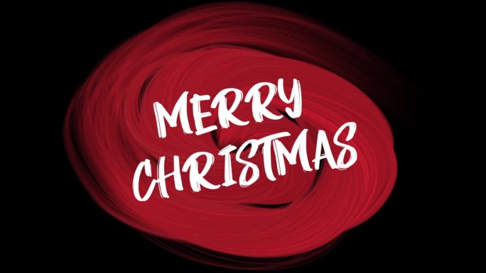 圣诞快乐的文字与红色刷黑色背景