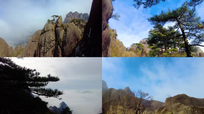 黄山风景区壮观云海人流延时风景视频素材