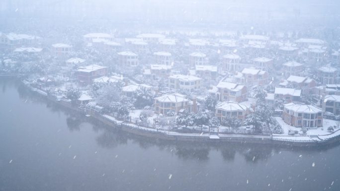 唯美城市乡村雪景