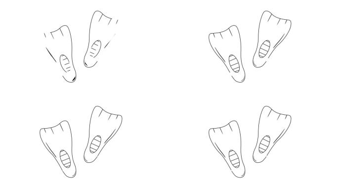 潜水员鞋子图标的动画草图