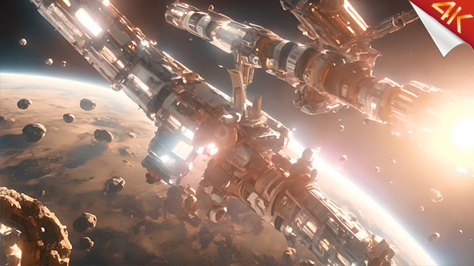 未来世界星际旅行机械生命科幻CG影片4K