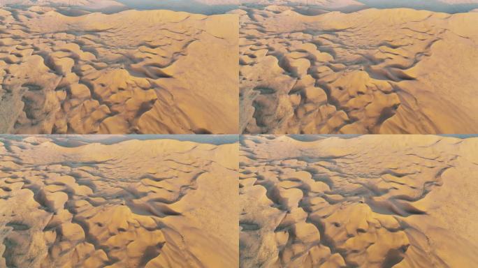 航拍内蒙古阿拉善荒漠沙漠沙丘自然风景