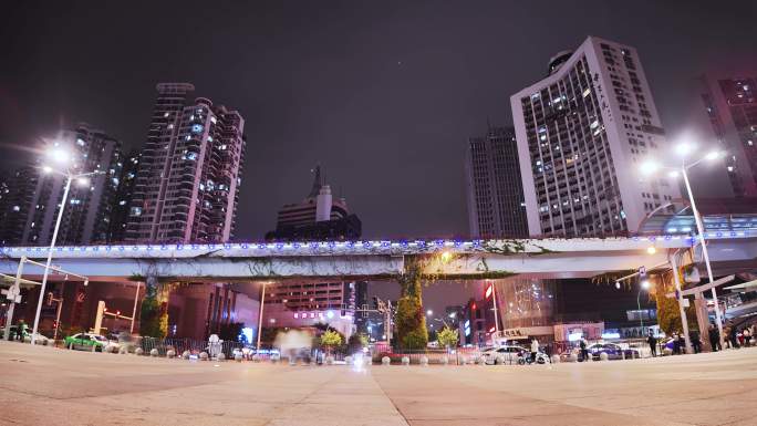 厦门站北广场夜景延时