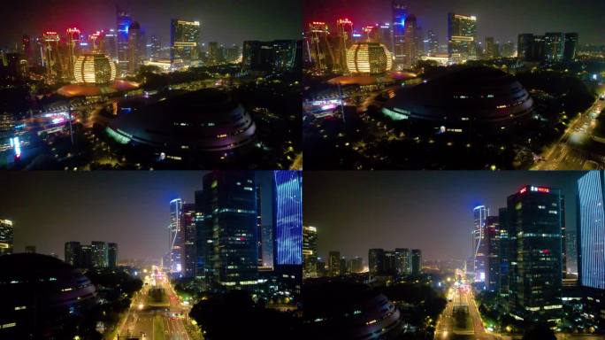 杭州钱江新城来福士洲际酒店夜景视频素材