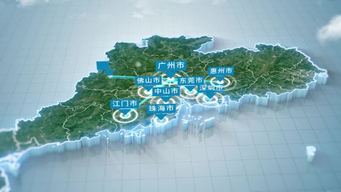 简洁广东地图