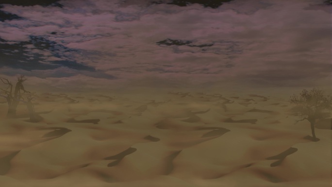 沙尘暴沙漠大漠胡杨狂风塔克拉玛干死亡之海