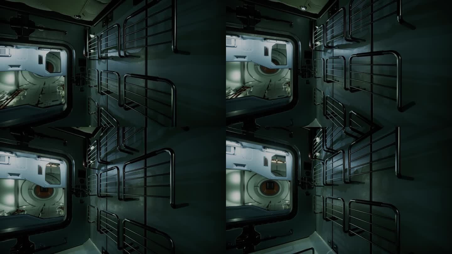 太空中的空间站内部