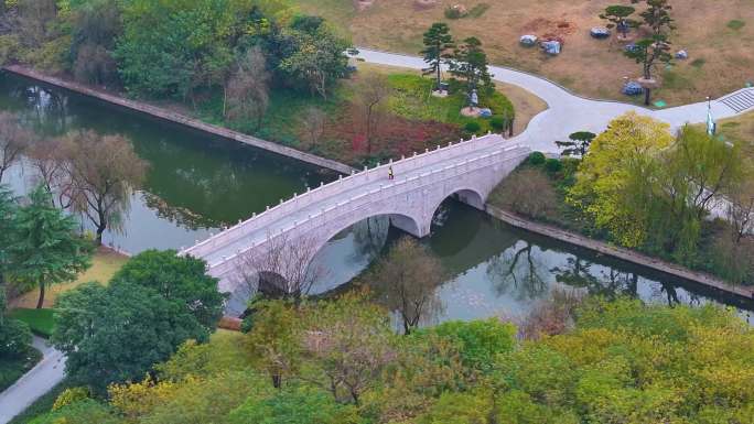 江南水乡小桥流水航拍风景大自然风光美景浙