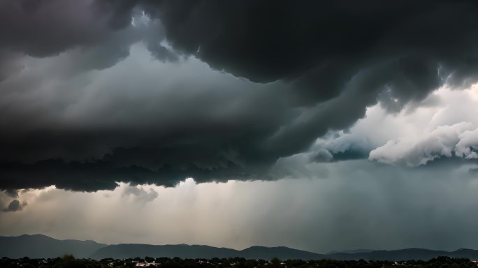 阴天下雨乌云密布风起云涌空境云翻滚