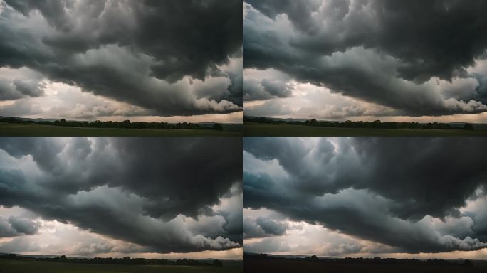 阴天下雨乌云密布风起云涌空境云翻滚