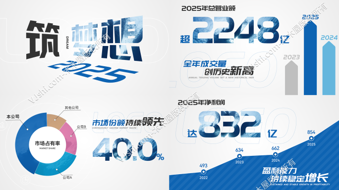 企业数据展示年报业绩快闪