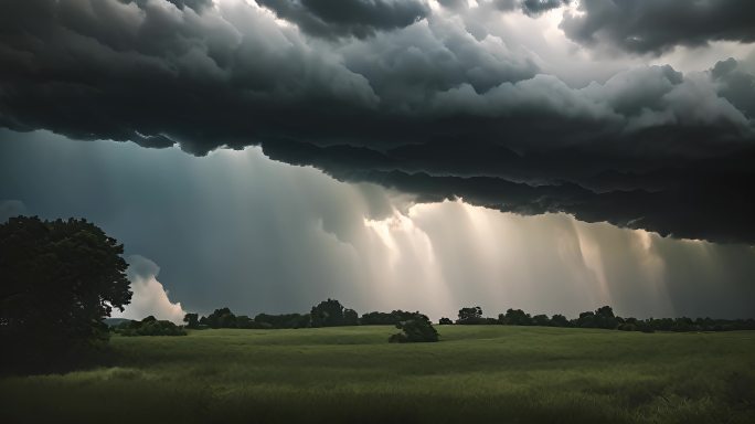 阴天下雨乌云密布风起云涌空境云翻滚