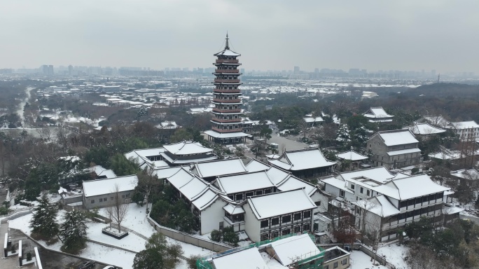 扬州雪景 观音山雪景 大明寺雪景