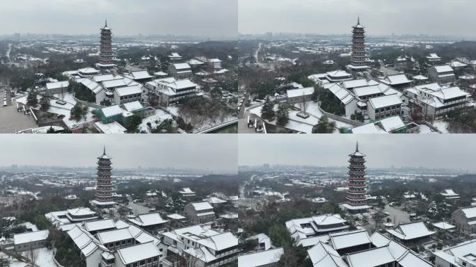 扬州雪景 观音山雪景 大明寺雪景