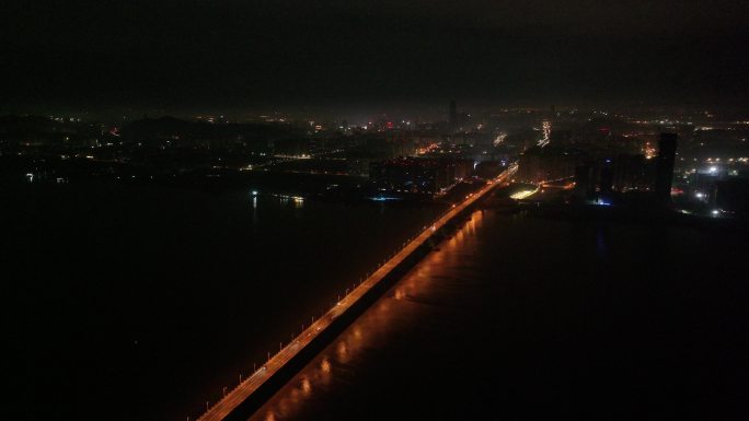 台州椒江大桥夜景航拍