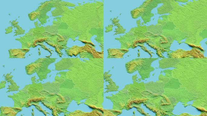 波兰地图3D动画与边界