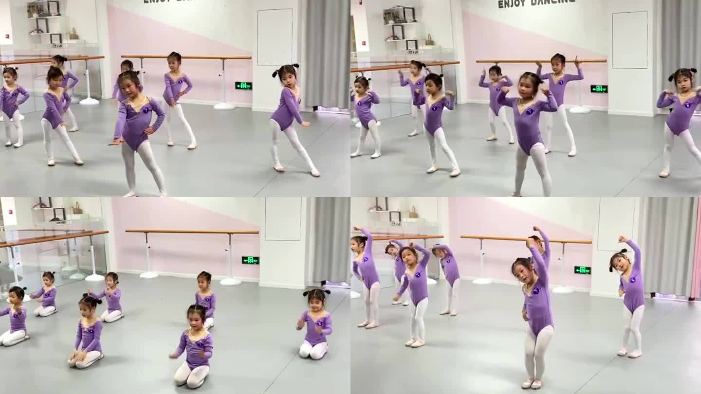 舞蹈培训班里的小姑娘们学习舞蹈