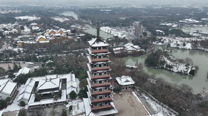 扬州雪景 观音山雪景 大明寺雪景