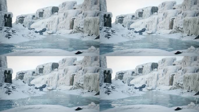 白雪皑皑的北极峡谷