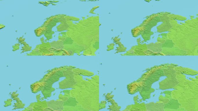 瑞典地图3D动画与边界
