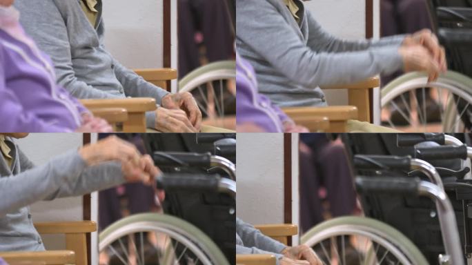 老年病人在养老院做运动。高品质4k画面